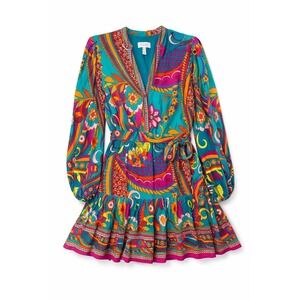 NWT Adrianna Papell Mixed Floral Print Tie Waist Long Sleeve Dress Size US 6